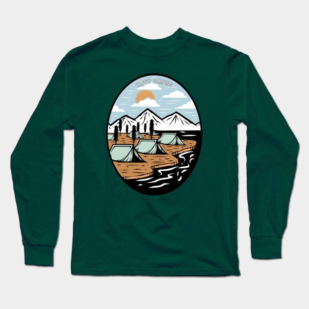 happy camping Long Sleeve T-Shirt by Langit Sore Satu Cerita